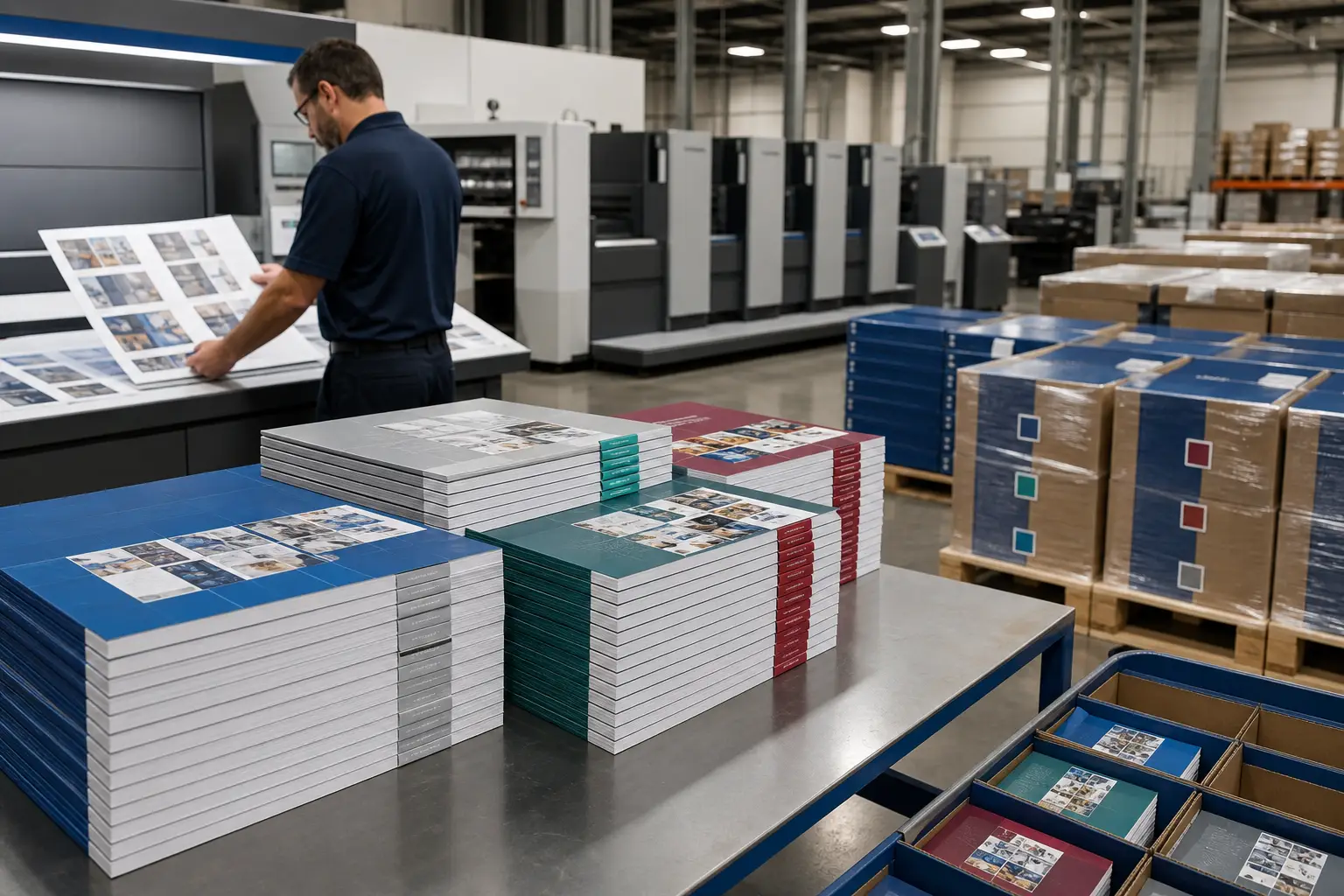 Versioned product catalogs and organized store kits prepared for multi-location distribution.